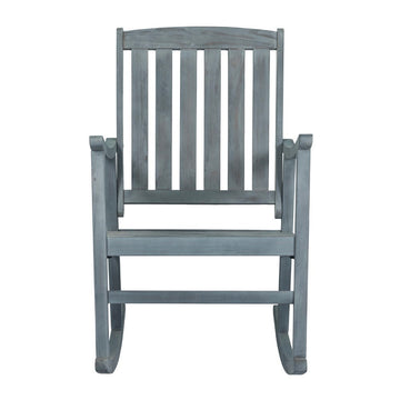 Penny Classic Slat-Back 300-Lbs Support Acacia Wood Patio Outdoor Rocking Chair - JONATHAN Y